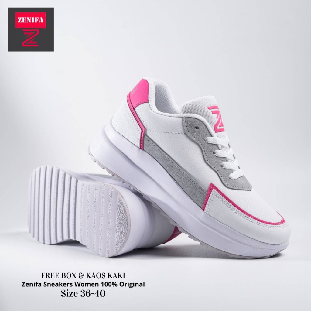 Zenifa - Sepatu Sneaker Putih Wanita Fashion Korea Sepatu Casual Kuliah Import
