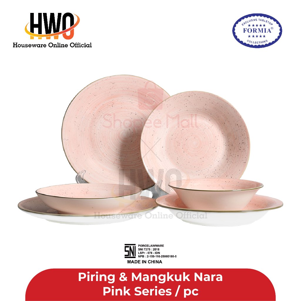Formia Piring & Mangkuk Keramik  Nara Pink Series / 2 pcs