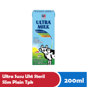 

ULTRA SUSU UHT STERIL SLIM PLAIN TPK 200mL