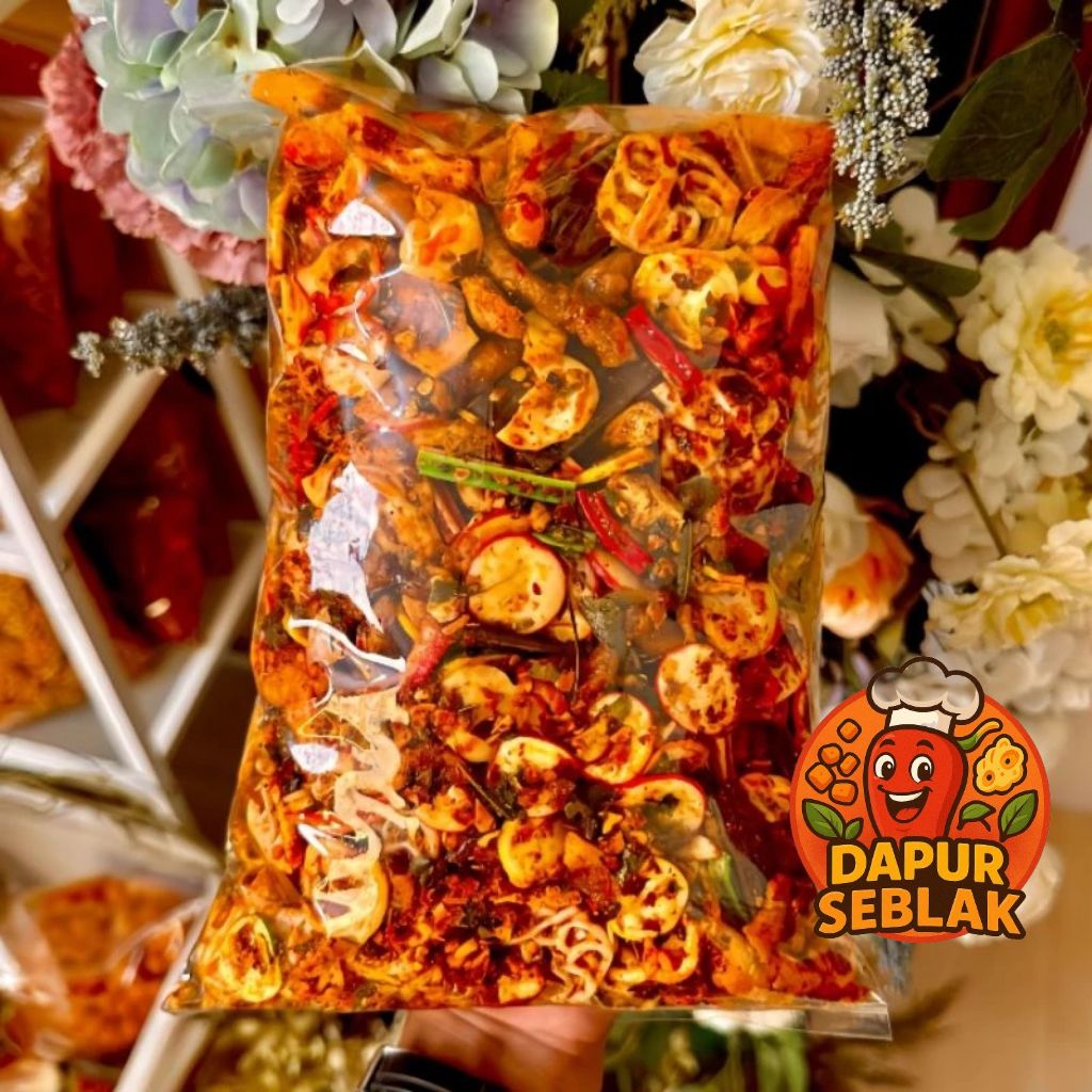

seblak kerupuk campur mix pedas daun jeruk/basreng mix bumbu melimpah