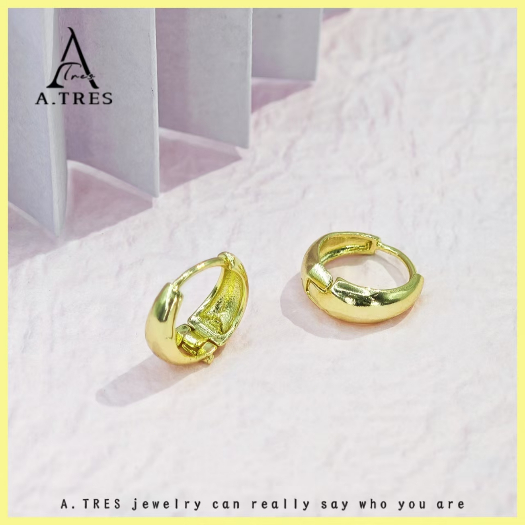 A.TRES Piercing Telinga Anting Bulat Titanium Anting Titanium Silver Anting Emas Anting Silver Tindi
