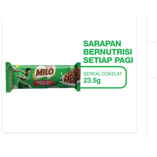 

milo sereal bar cokelat 23.5g