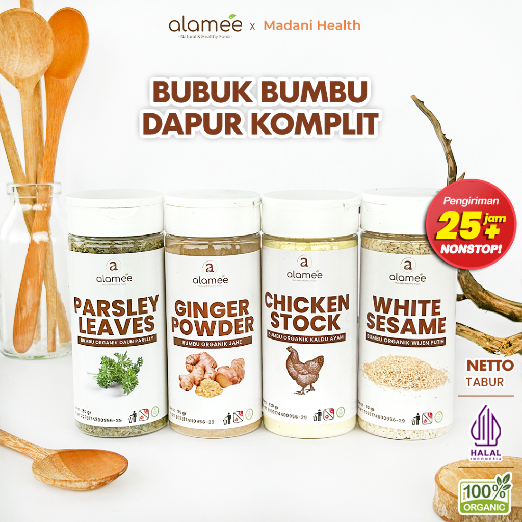 

ALAMEE Bumbu Dapur Bubuk Lengkap Bawang Bombay Lada Hitam Powder Organik Praktis Siap Pakai madanihealth
