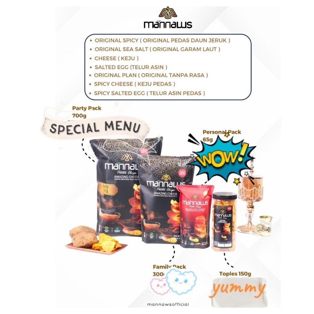 

Mannaws Potato Chips kemasan 65g