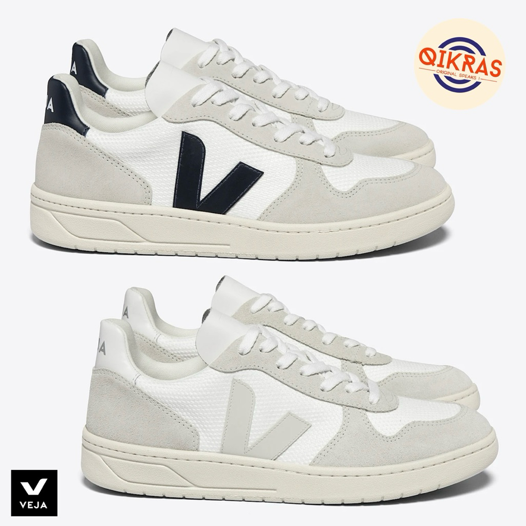 Veja V-10 B-Mesh - White Nautico | Natural Pierre