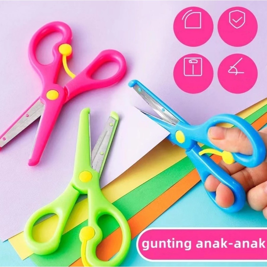 

Gunting Anak Mini / Gunting Kertas Mini Gunting Pengaman Anak Warna Warni CBKS