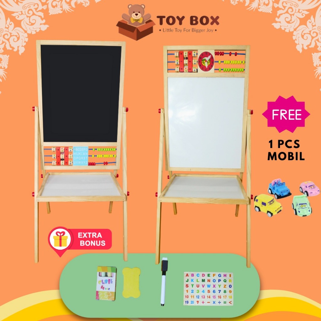 

Mainan Uk Large 2in1 Magnetic Education Board - ( Black dan Whiteboard ) Papan Tulis Besar Belajar / Menggambar / Berhitung Anak Dengan Sempoa Berhitung Model Berdiri Besar