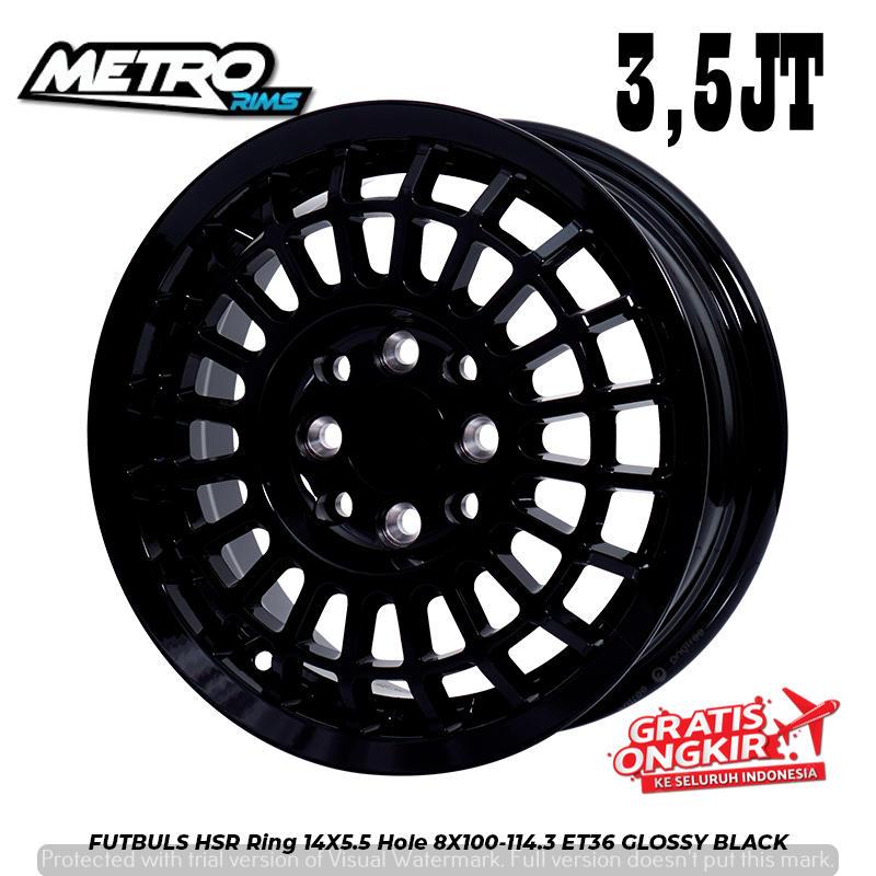 Promo velg racing model rally ring 14x55 utnuk mobil agya ayla mirage velk hsr futbuls R15 black