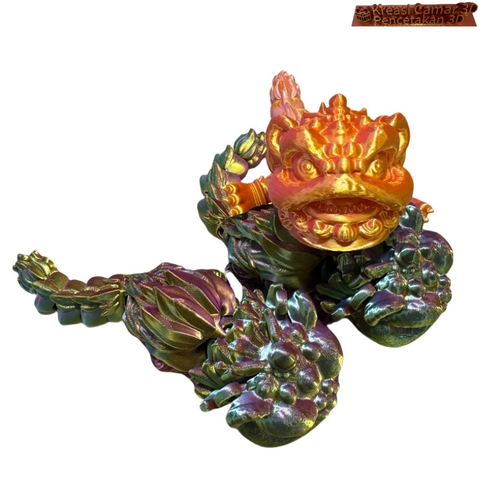 Mainan Singa Barongsai 3D printing, Miniatur Singa Barongsai,Pajangan hiasan kamar dekorasi ruangan.