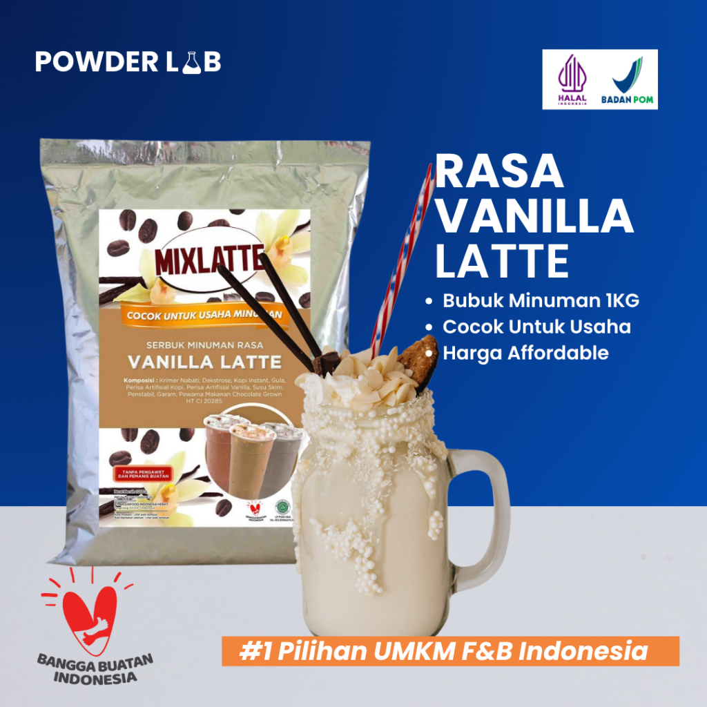 

Bubuk Minuman Mixlatte Rasa Vanilla Latte 1 KG | Powder Drink Premium