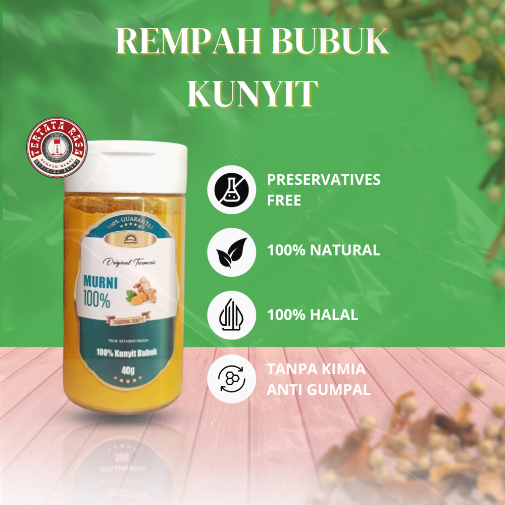 

TERTATA RASA KUNYIT BUBUK MURNI / PURE TURMERIC POWDER