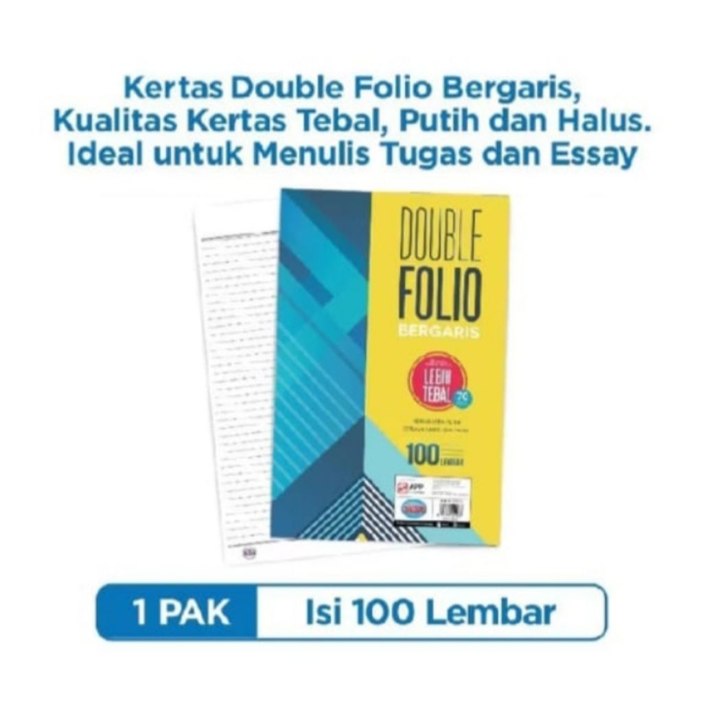 

kertas double folio bergaris sidu 1pak isi 100lembar