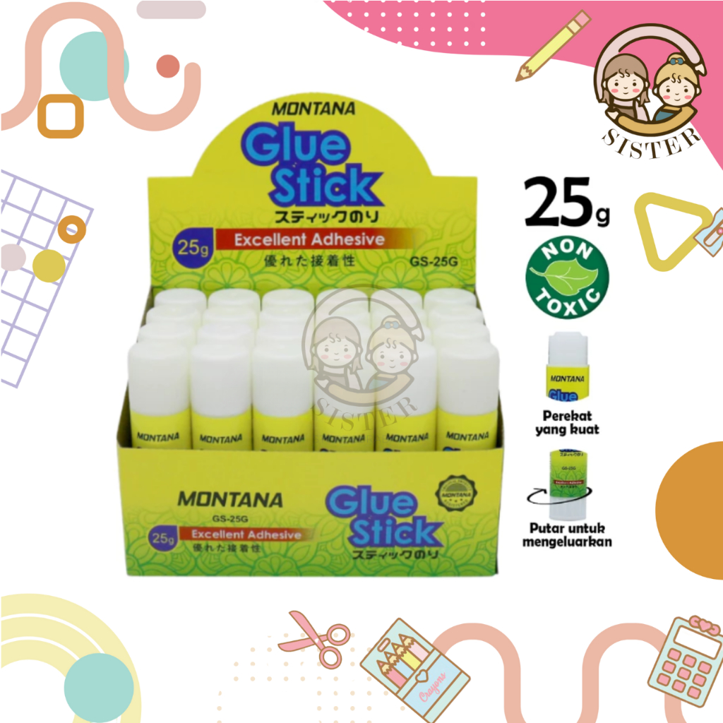 

(24pcs) Lem Stick 10gr Montana / Glue Stick Kecil / Lem Batang Kecil