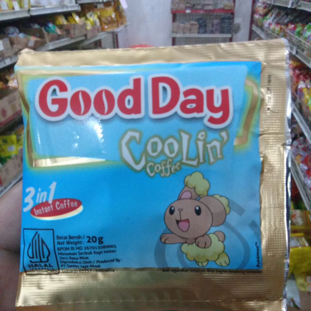 

Good Day Coolin Coffe 3in1 Instan Coffe 20gr Renteng Isi 10 Sachet