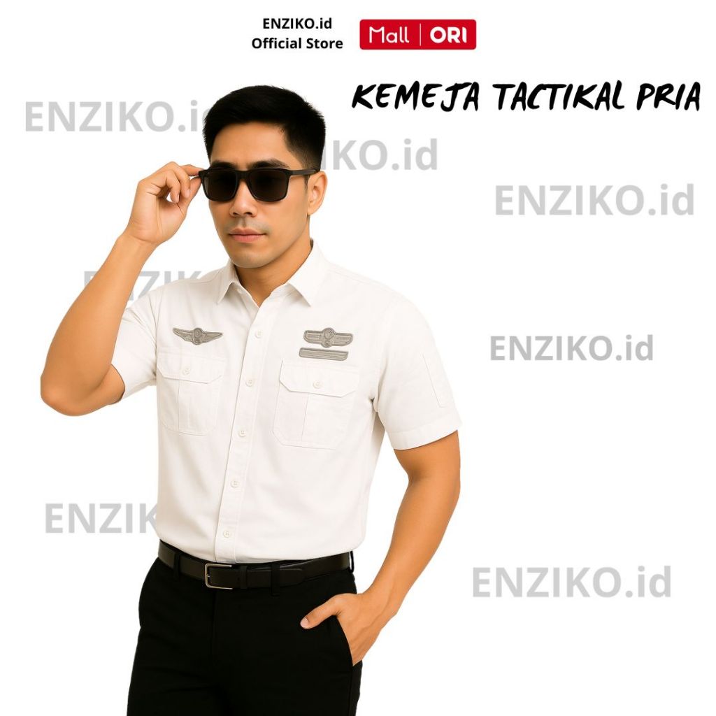 ENZIKO Kemeja Pria Taktikal Pdh Pdl Baju Outdoor Tactical Lapangan Seragam Kerja Lengan Pendek Warna