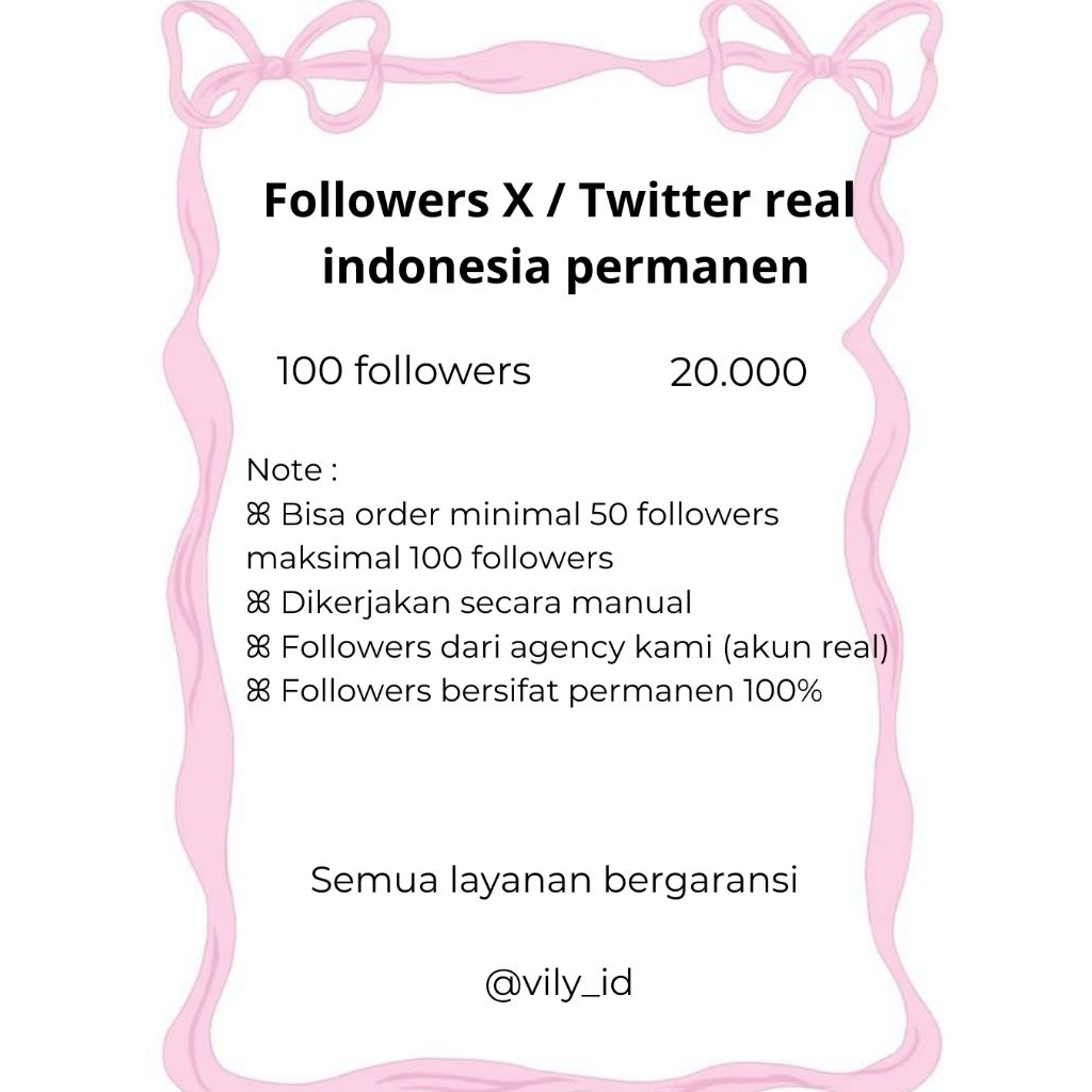 Followers X Twitter real manual Indonesia permanen