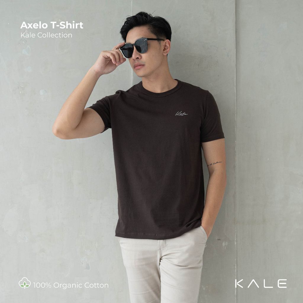KALE Axelo T-shirt Basic Organic Cotton Asian Fit | COFFEE BROWN
