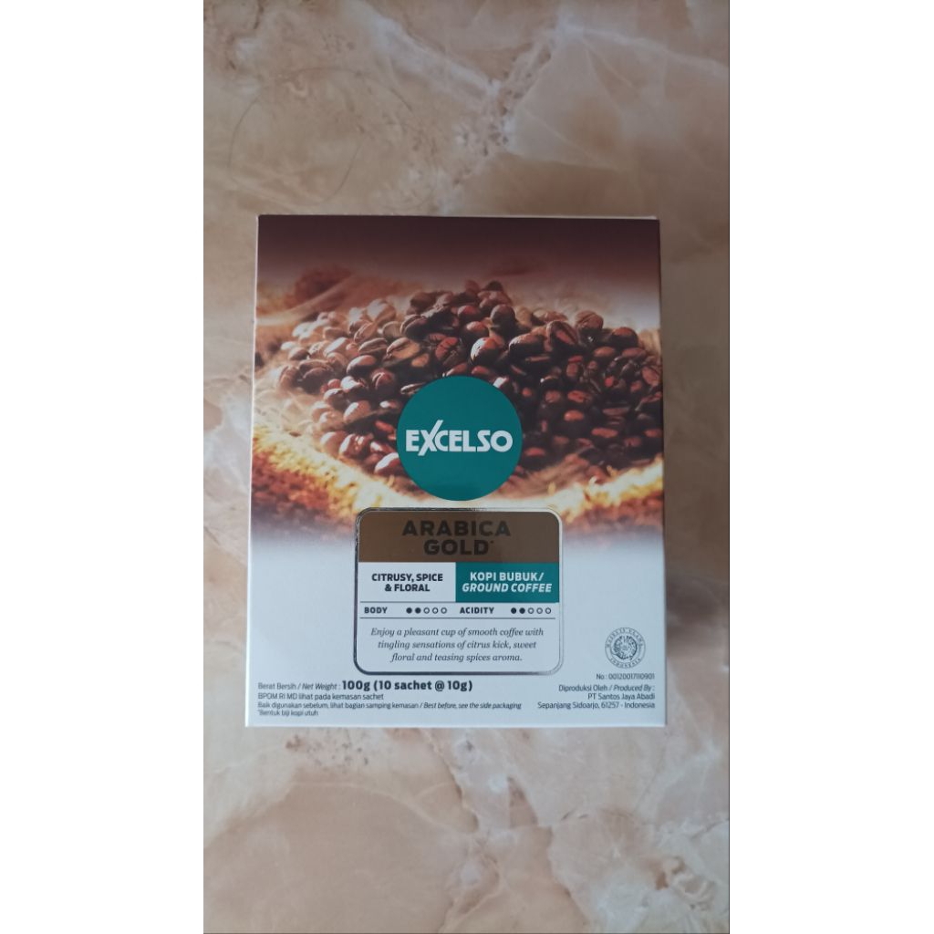 

Excelso Arabica Gold Box Bubuk 100gr (10Sachet x 10gr) | Kopi