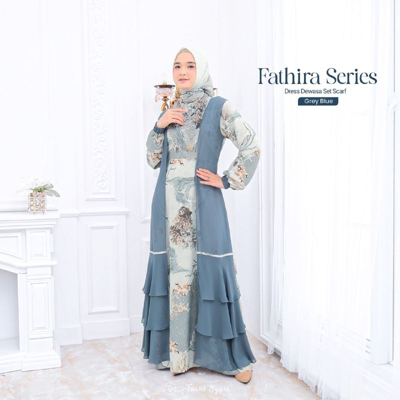 Tachi Syari Fathira Dress Dewasa Gamis Kondangan Mewah Simple Nyaman
