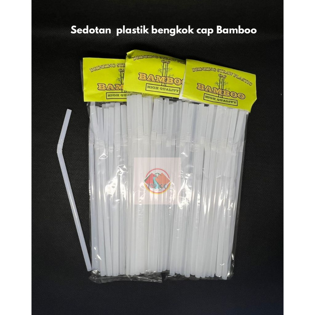 Sedotan Plastik Bengkok Bening