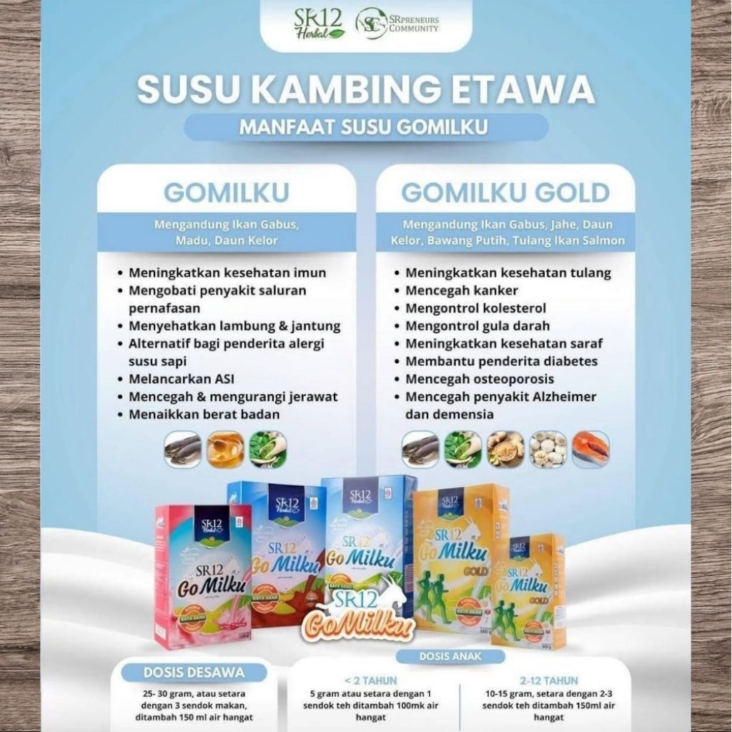 

Go Milku SR12 – Susu Kambing Etawa Plus Daun Kelor, Ikan Gabus, Madu – Nutrisi Keluarga Sehat