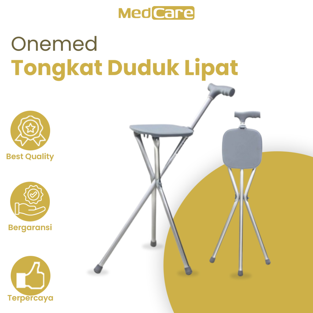 Tongkat + Tempat Duduk OneMed Alat Bantu Jalan / Tongkat Kursi Onemed Tongkat Duduk Tongkat Jalan
