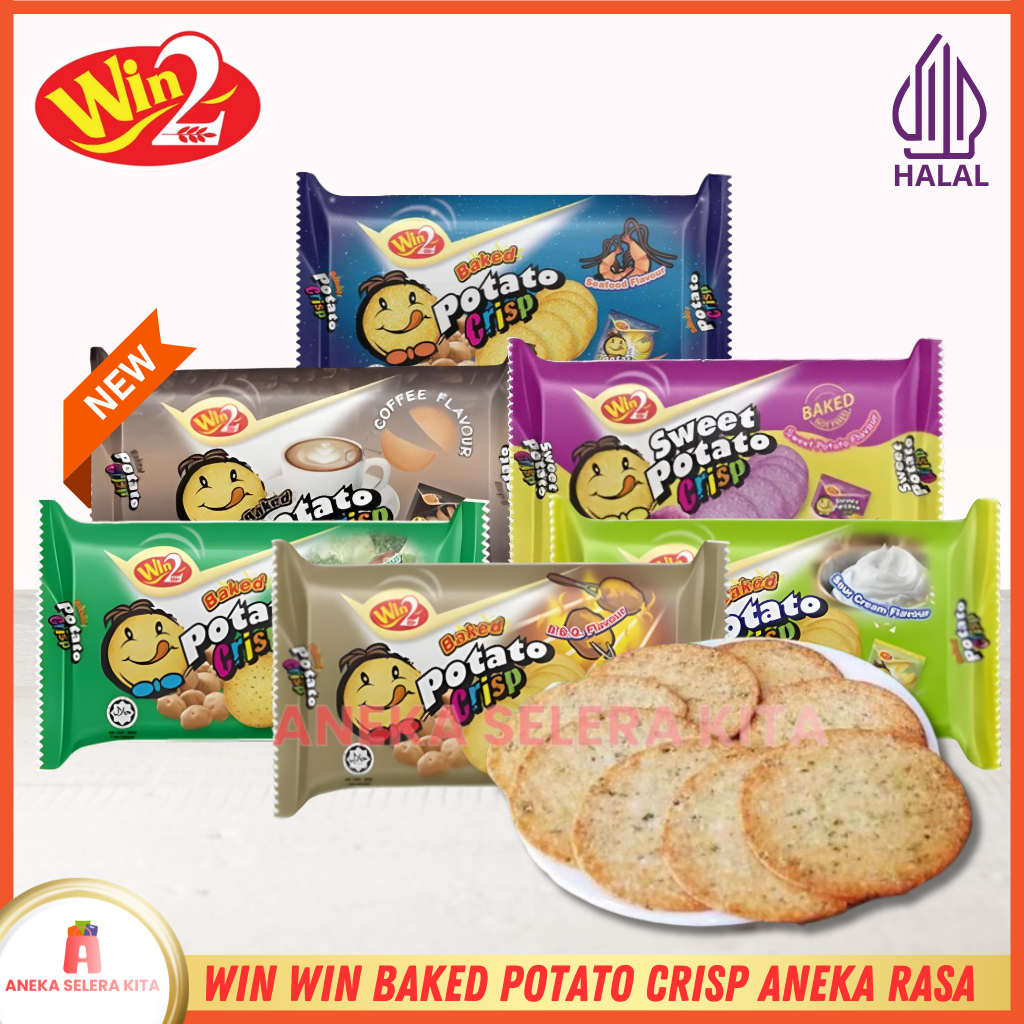 

Win2 Baked Potato Crisp Vegetable,BBQ,Sweet Potato,Sour Cream,Tomato Flavour 120gr