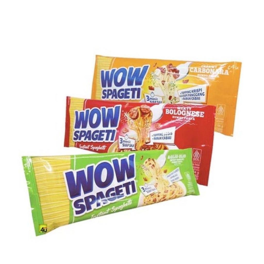 

WOW SPAGETI 85 Gr ALL VARIAN | WOW INSTAN SPAGETI CREAMY CARBONARA MEATY BOLOGNESE