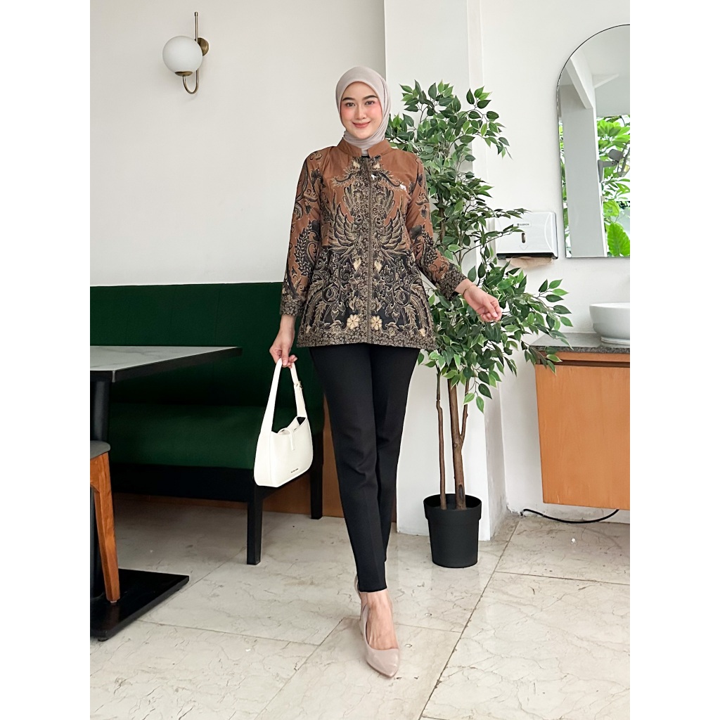 TUNIK BATIK 1095 WK BJ.A2 01 II ATASAN BATIK WANITA II PAKAIAN BATIK WANITA BLUS BATIK