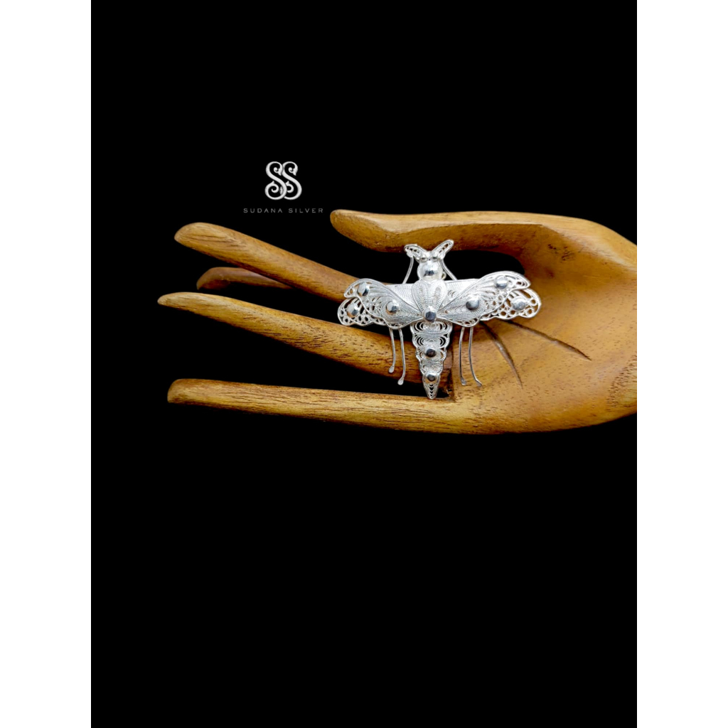 Bros Pin Kupu-Kupu Perak Silver 925 Handmade Bali Aksesoris Fashion