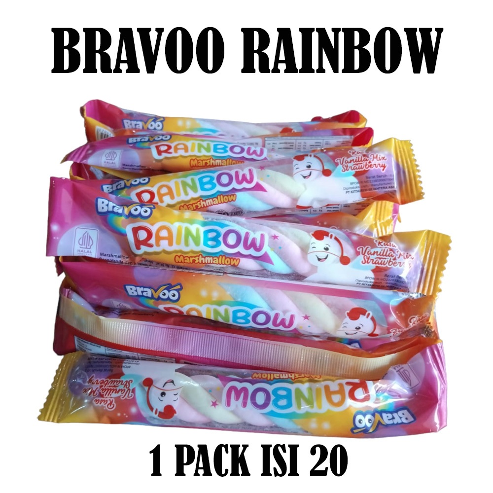 

BRAVOO MARSHMALLOW KEPANG RAINBOW ISI 20