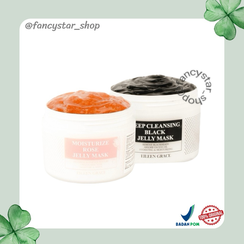 [BPOM] EILEEN GRACE Moisturize Rose Jelly Mask & Deep Cleansing Black Jelly Mask (300ml)