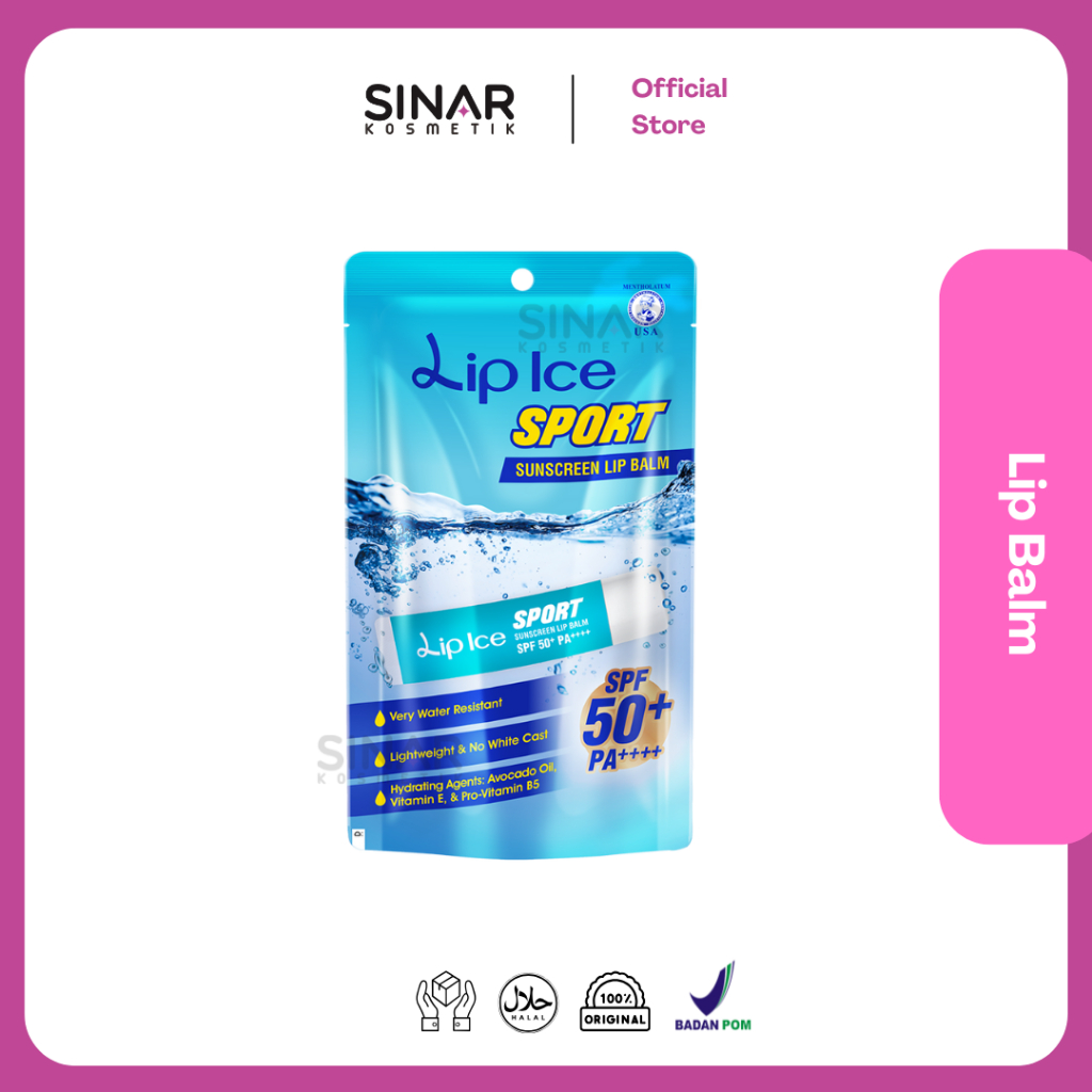 LIP ICE - Lip Ice Sport Lip Balm / Lip Balm SPF 50+ PA++++ / Lip Sunscreen / Lip Balm