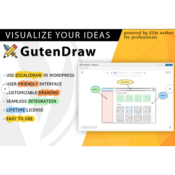 GutenDraw - Visualize Ideas with Excalidraw | Wordpress | Plugin | Website