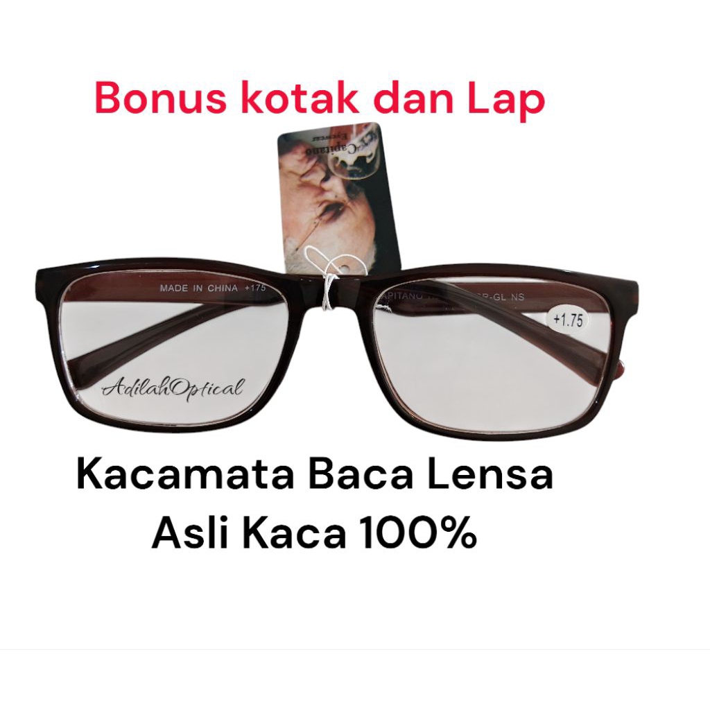 Kacamata Baca Lensa asli kaca bukan plastik kacamata plus super fokus kacamata baca pria kacamata ba