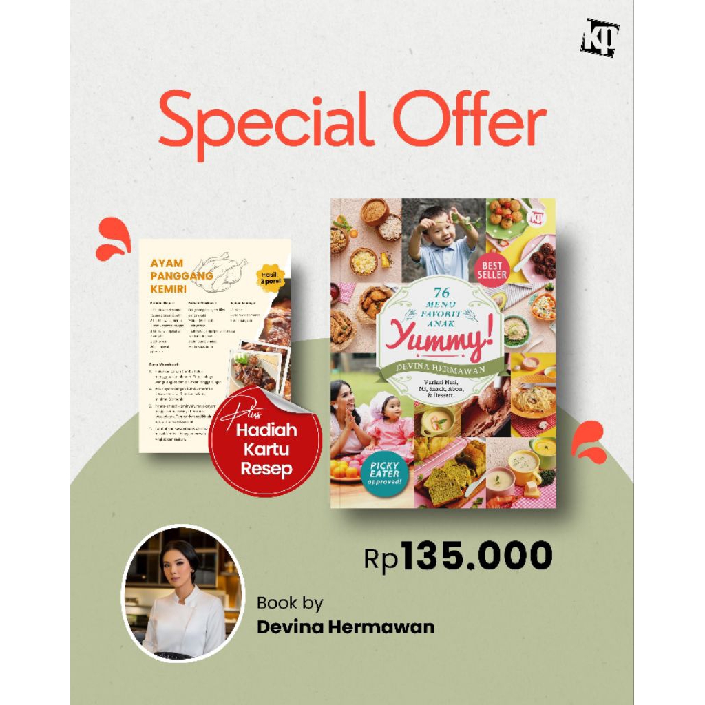 Buku Resep Masak - Yummy 76 menu favorit anak/devina hermawan