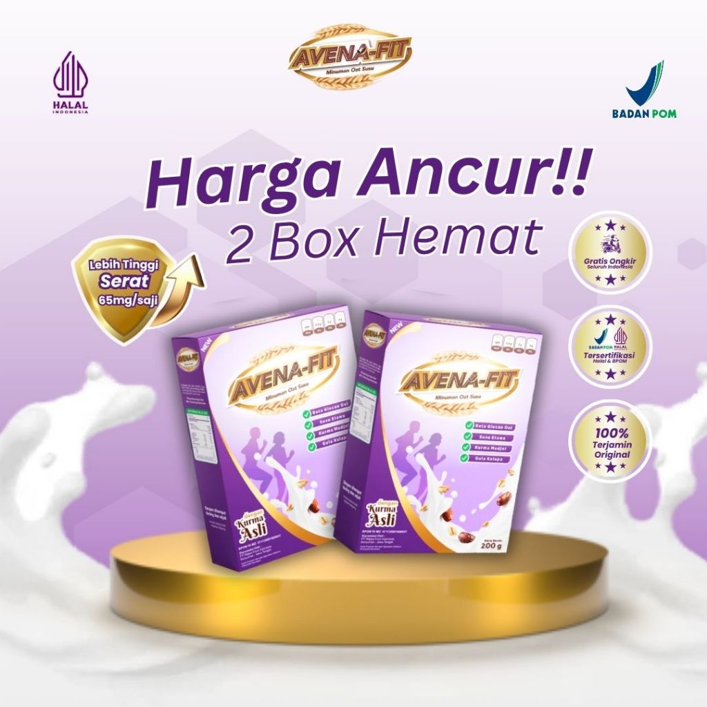 

Avena Fit Original 200gr Paket 2 Box - Bantu Turunkan Kolesterol