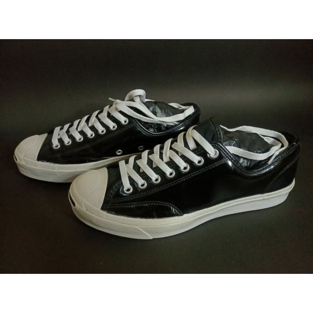 Sepatu Converse Jack Purcell Leather Syntetic Black White Size 42,5 Original