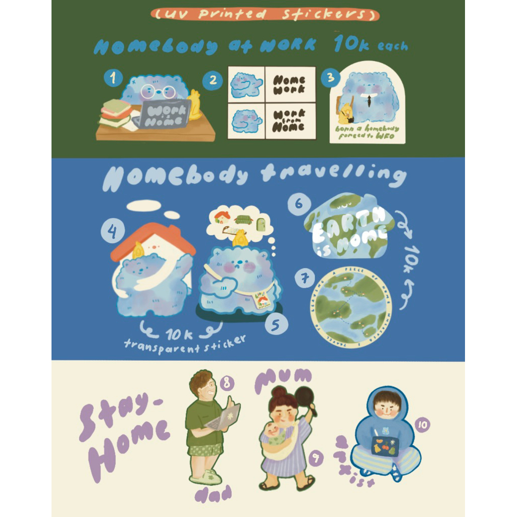 

Sticker Kubi : Homebody by Kubi Artspace - Stiker