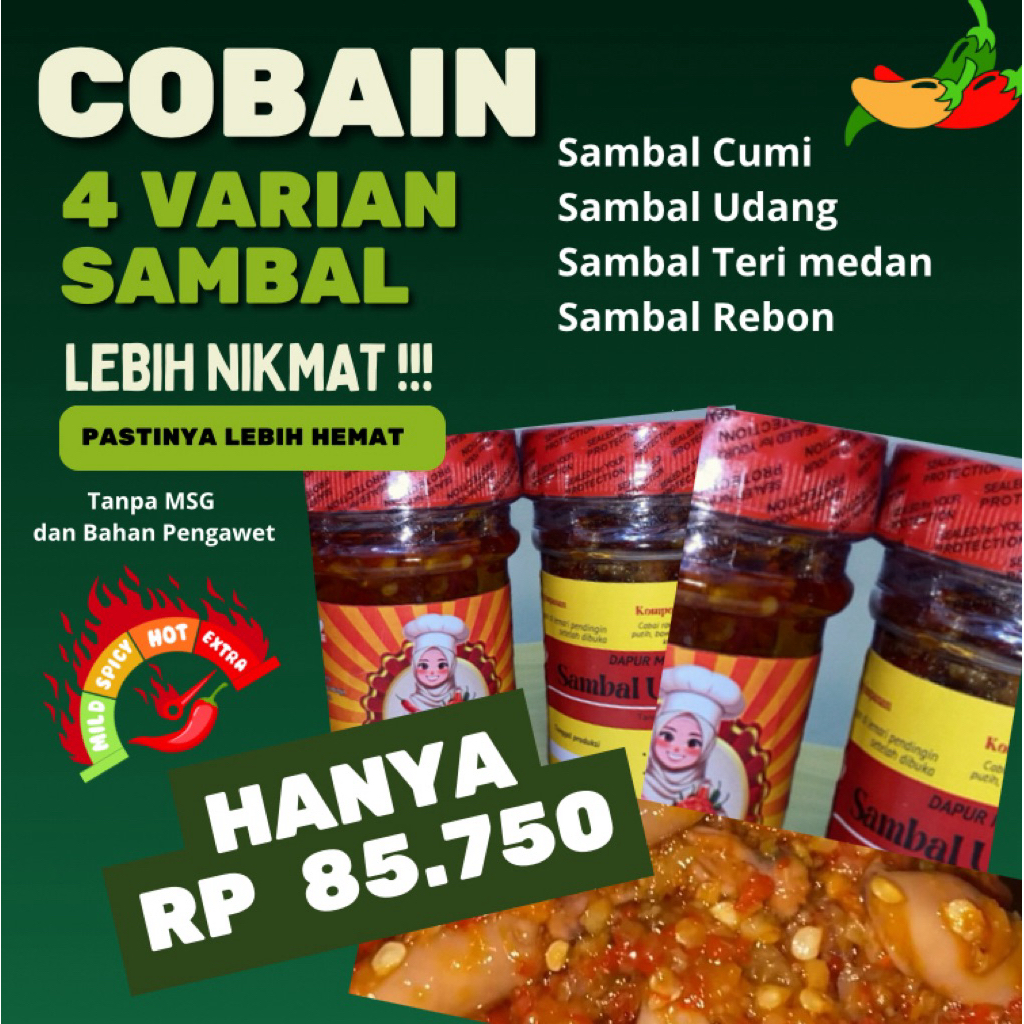 

Cobain 4 Varian Sambal Lebih Nikmat dan Hemat