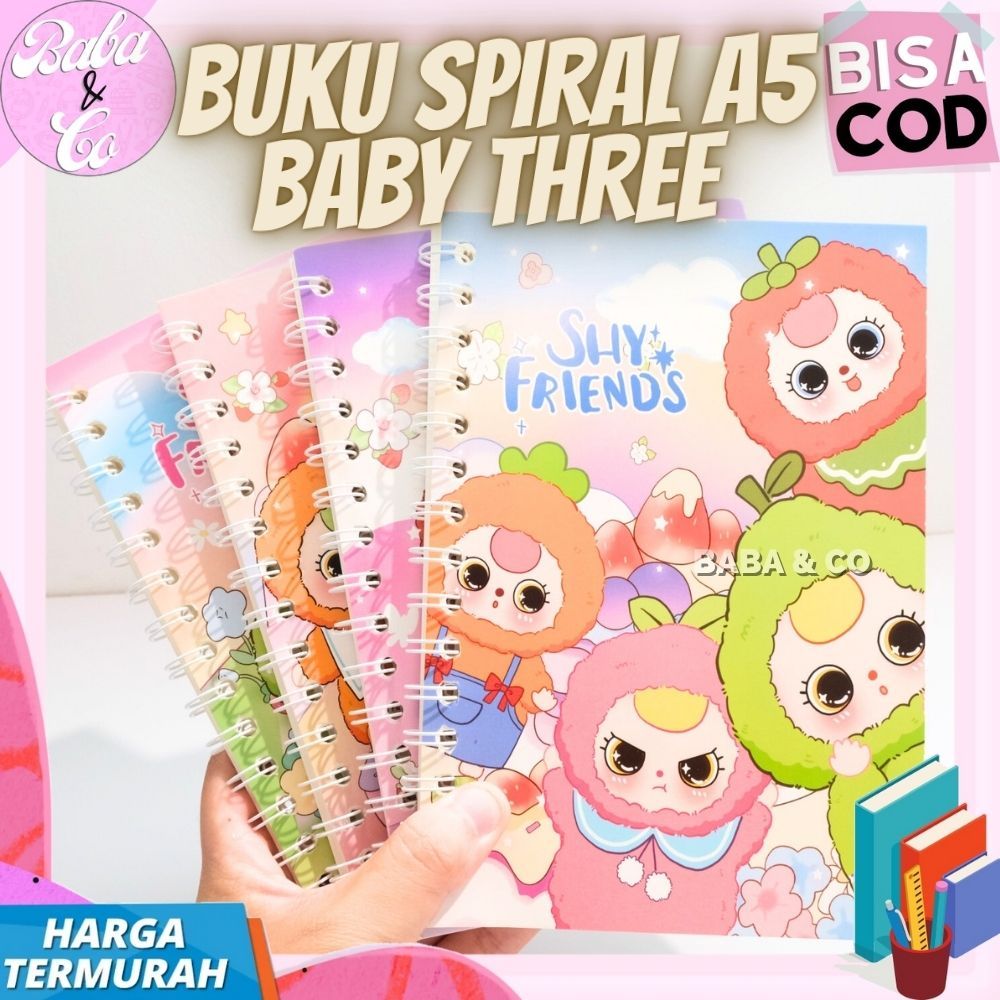 

BUKU SPIRAL A5 BABY THREE VERSI 2 LUCU UNIK IMUT BUKU TULIS SPIRAL UKURAN A5 MOTIF BABY THREE BONEKA UNIK BUKU A5 SPIRAL BABY THREE