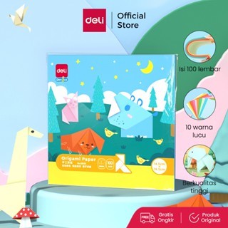

Deli Origami Paper / Kertas Lipat Origami 100 pcs 10 Warna Berbagai Ukuran 8363X