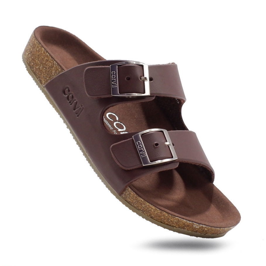 PROMO Sandal Pria Carvil kulit Terbaru original / Sandal Kulit Pria / Sandal Jepit Pria / Sandal Asl
