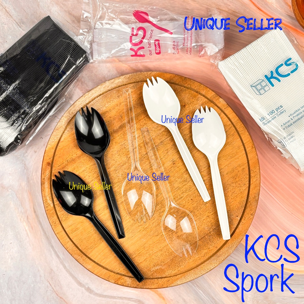Spork (Gabungan Sendok+Garpu) Hitam Bening KCS / Sendok + Garpu Hitam Bening KCS / Sendok Garpu Hita