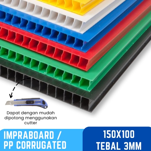 

KODE J23D Kilat Impraboard PP Corrugated Infraboard Tebal 3mm Ukuran 15x1cm