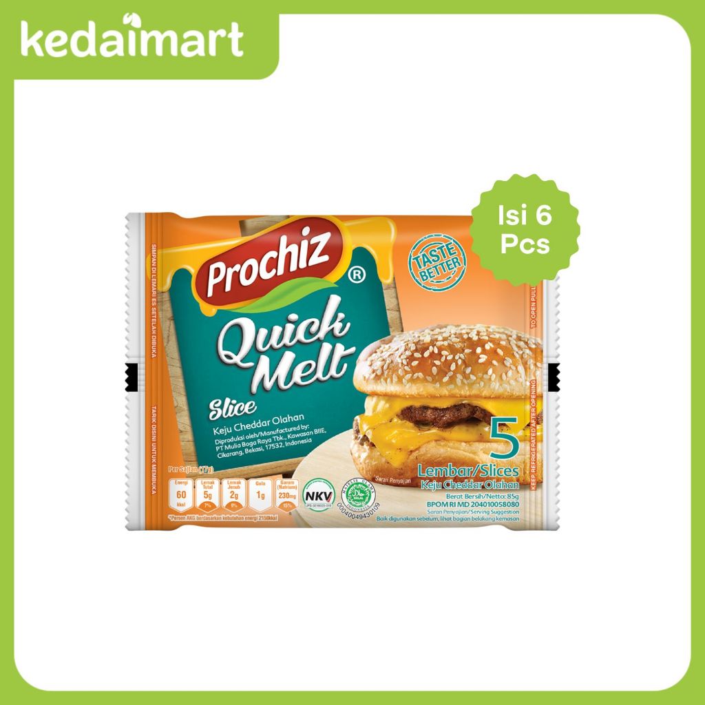 

Prochiz Keju Quick Melt Slice 5s x 6 Pcs
