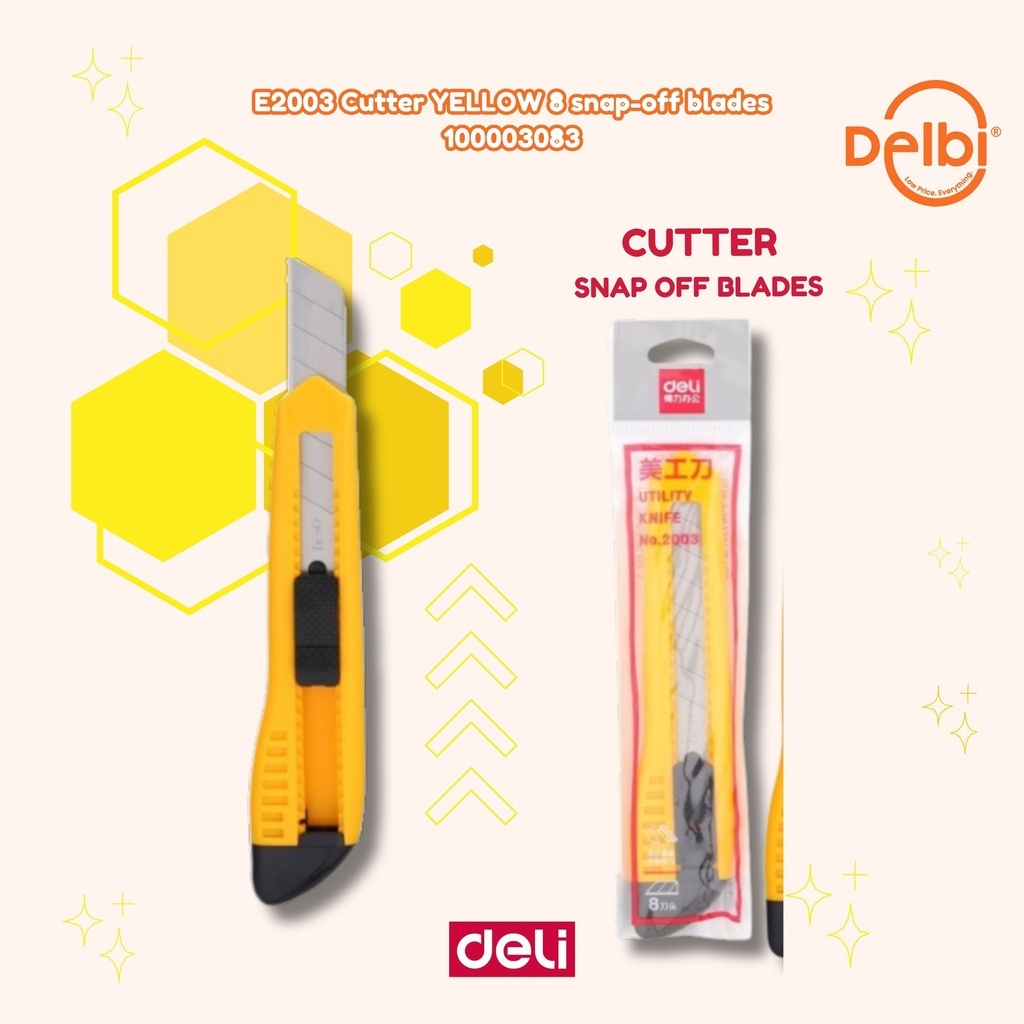 

DELI Cutter YELLOW 8 snap-off blades PISAU