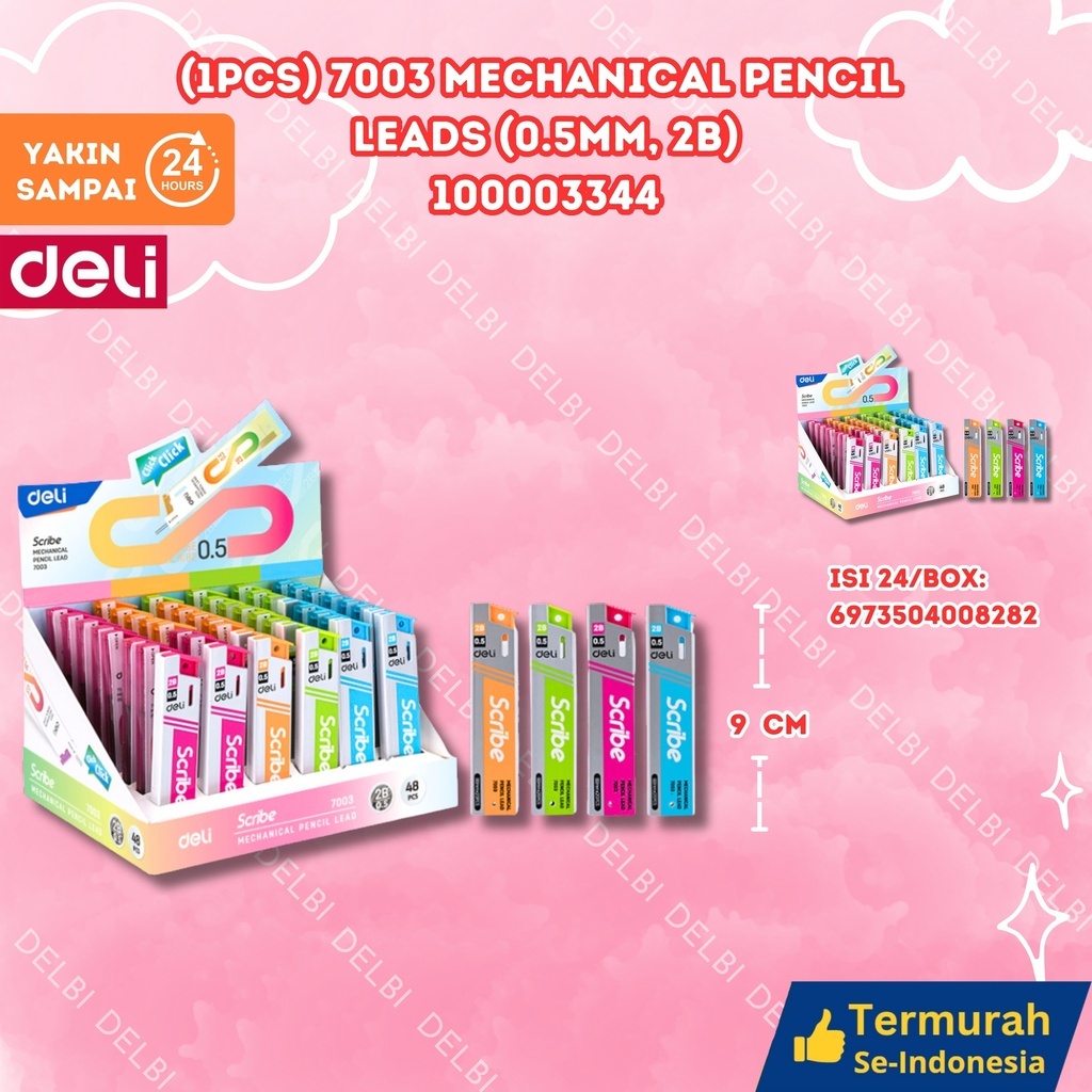 

(1PC) Mechanical Pencil Leads (0.5mm, 2B) DELI 0.5 PENSIL ABADI CETEK KNOCK