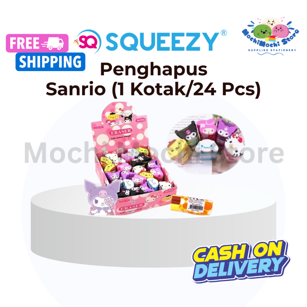 

PER KOTAK/24PCS Penghapus Sanrio KD-120SLD | Penghapus Karet | Eraser Motif Kuromi / Sanrio | 3.6cm | Penghapus Pensil Lucu Stationery