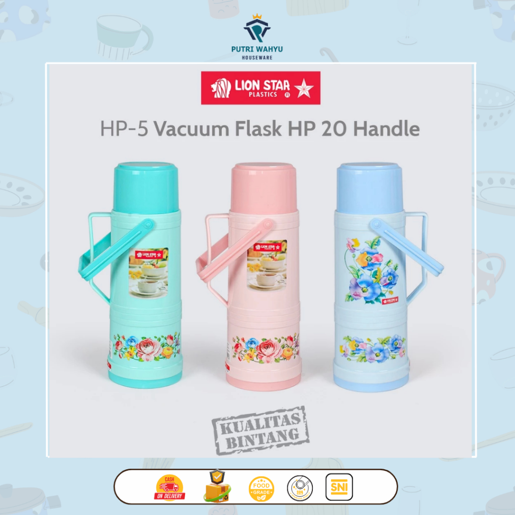 Lion Star HP-5 Vacuum Flask HP 20 Handle 650ml Termos Thermos Air Panas Jualan Kopi Dagang Beling